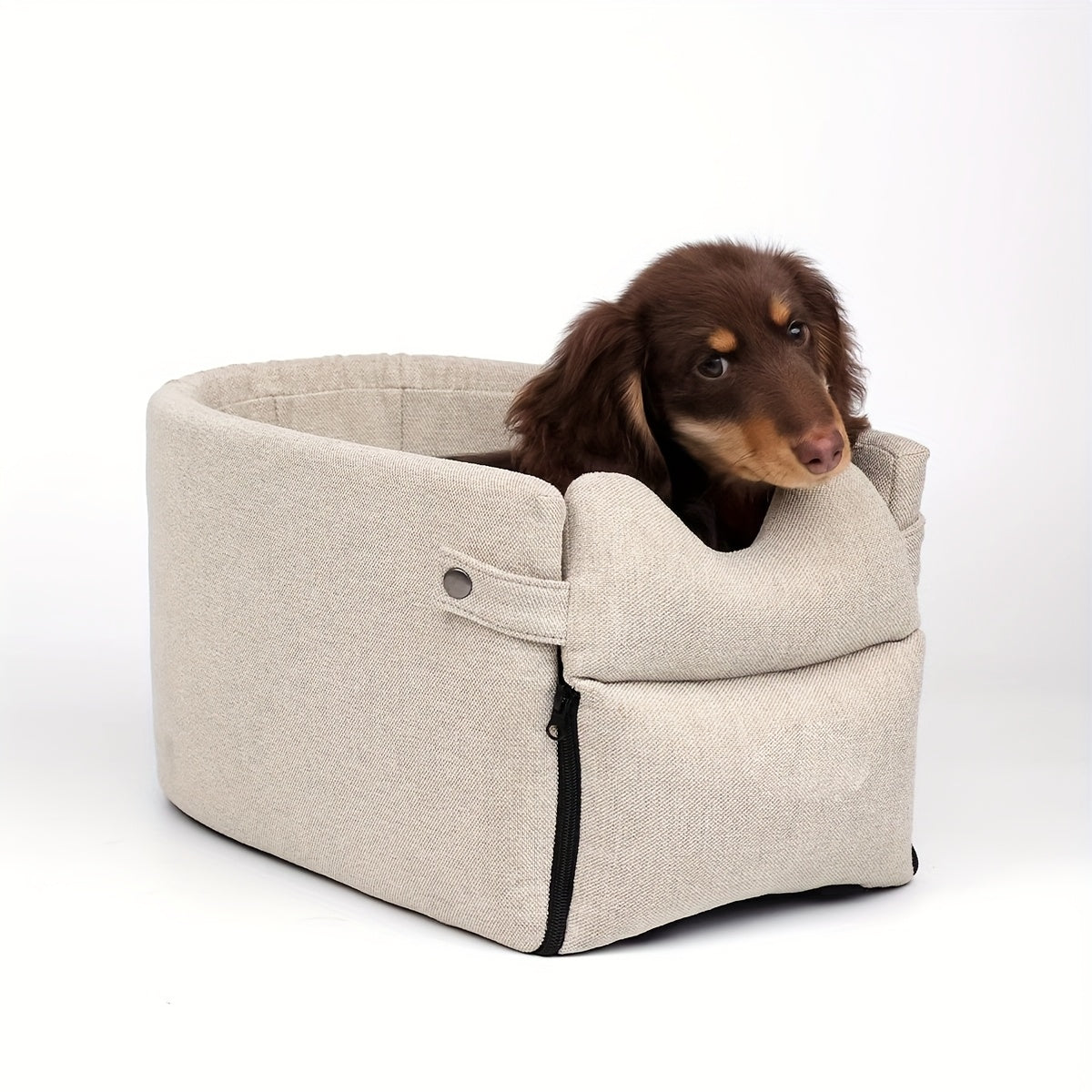 1pc Cozy Polyester Dog Bed with Removable Cover - Soft, Warm, and Secure Pet Car Seat for Small to Medium Breeds, Ideal for Traveling, Travel Comfort|Plush Interior|Secure Closure, Dog Bed for Car
