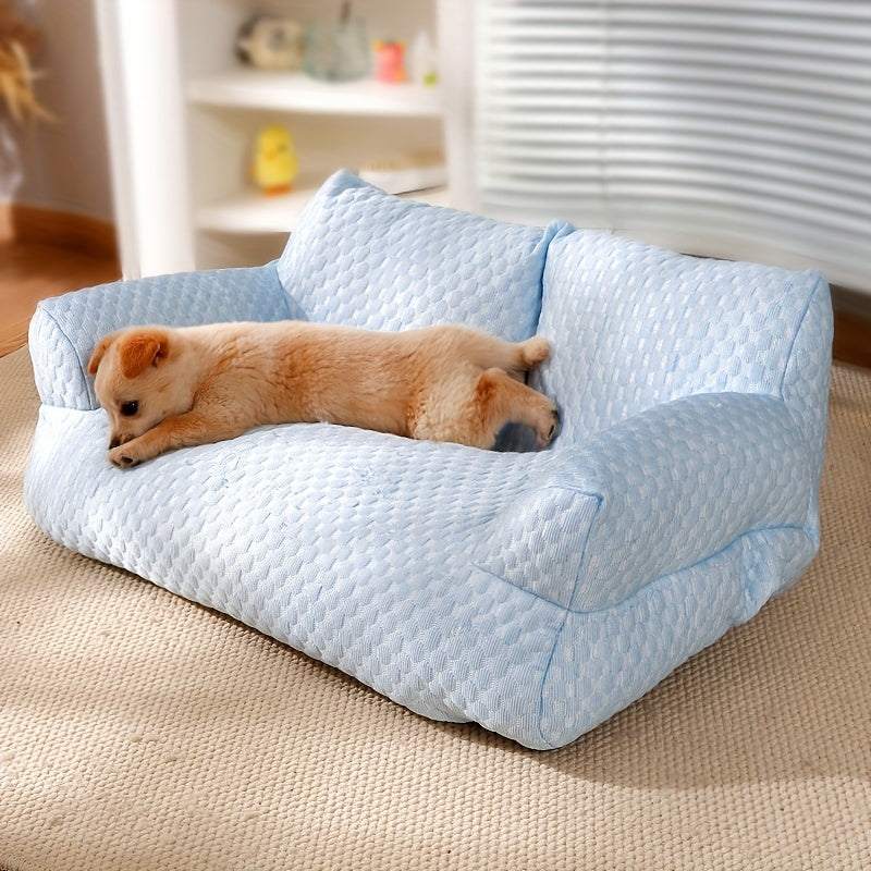 lezizi All-Season Pet Bed Sofa - Removable Washable Cover, Soft Polyester Cushion Pad, Lightweight & Portable Cat or Small Dog Bed for Indoor/Outdoor Use - Ideal for Kittens, Puppies, Cats, Small Dogs, Dog Couch Bed, Sofastyle Pet Furniture, Cooling Mesh