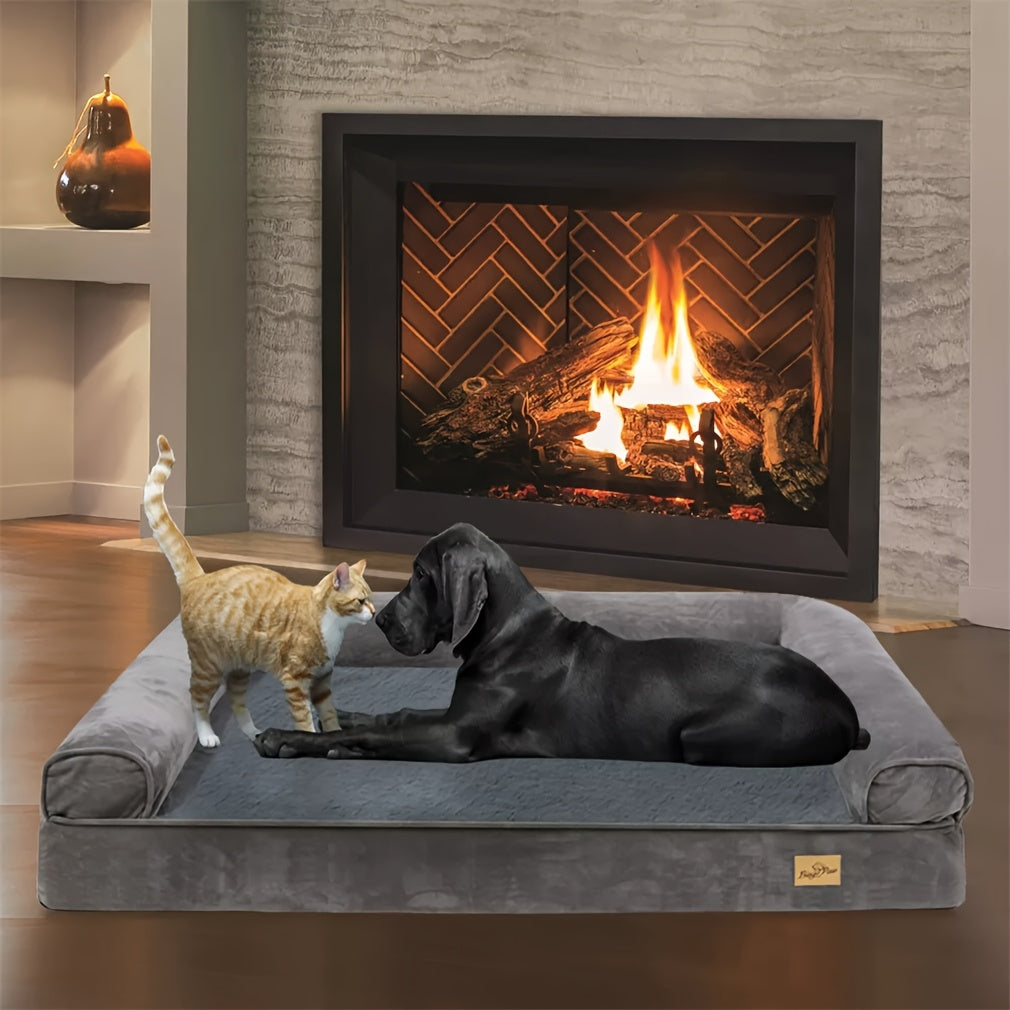 Large Sofa Dog Bed Hidden Zipper & Waterproof Lining-Ultra Plush, Orthopedic Memory Foam, Removable & Washable Cover, Anti-Slip Bottom, All-Season Comfort
