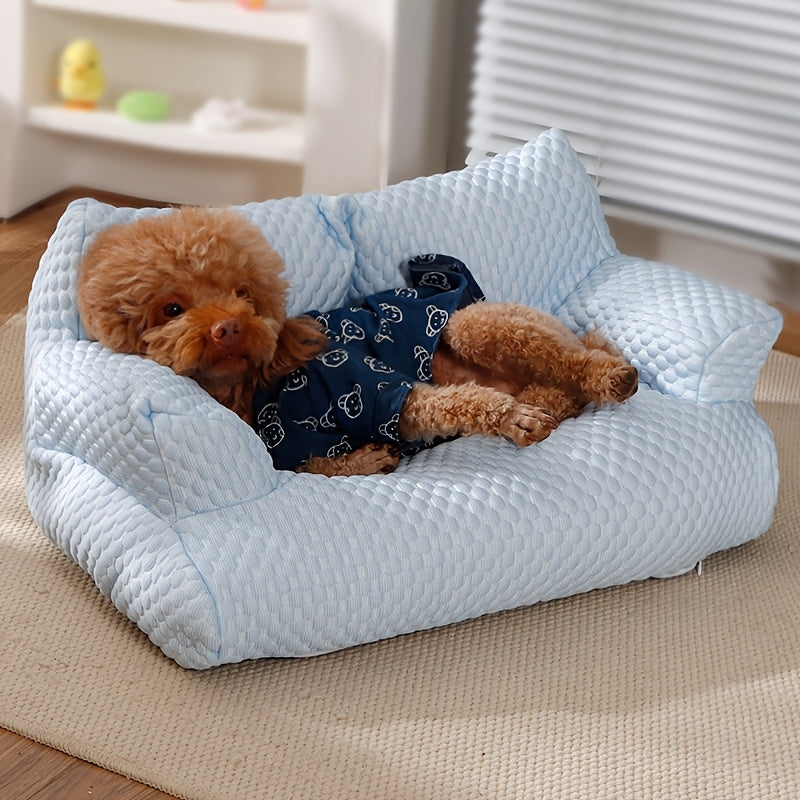 lezizi All-Season Pet Bed Sofa - Removable Washable Cover, Soft Polyester Cushion Pad, Lightweight & Portable Cat or Small Dog Bed for Indoor/Outdoor Use - Ideal for Kittens, Puppies, Cats, Small Dogs, Dog Couch Bed, Sofastyle Pet Furniture, Cooling Mesh