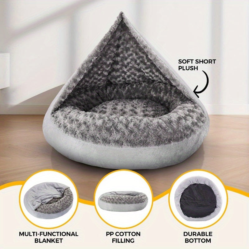 Small Dog Bed with Removable Washable Cover - Plush Donut Pet Bed, Non-Slip Bottom, Soft Cushioned Interior, Easy-Clean Crate for Puppies, French Bulldogs, Chihuahuas - Indoor/Outdoor Use, Space-Saving Design - Ideal for Apartments, Homes with Multiple