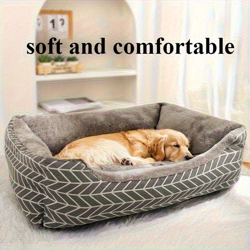 3 Sizes Available - Plush Dog Bed with Removable Washable Cover, Ergonomic Design for All-Season Comfort, Durable Polyester Indoor Pet Bed for Small to Medium Dogs & Cats, Pet Bed for Dogs, Cozy Pet Furniture, Soft Texture Cover