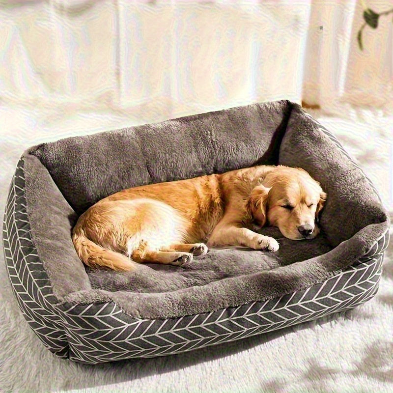 3 Sizes Available - Plush Dog Bed with Removable Washable Cover, Ergonomic Design for All-Season Comfort, Durable Polyester Indoor Pet Bed for Small to Medium Dogs & Cats, Pet Bed for Dogs, Cozy Pet Furniture, Soft Texture Cover