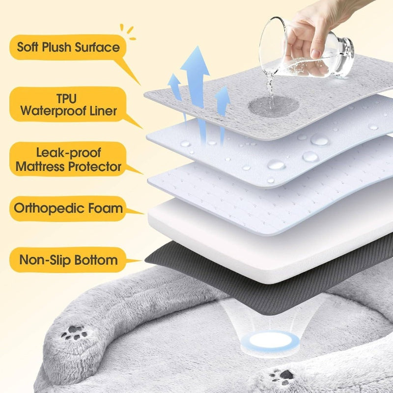 Pet Soft CuddleNest Orthopedic Dog Bed Small Medium Size Dog, High Quality Supportive Foam Cat Couch Bolster Pet Bed with Pillow, Removable Washable Cover, NonSlip Bottom, Grey