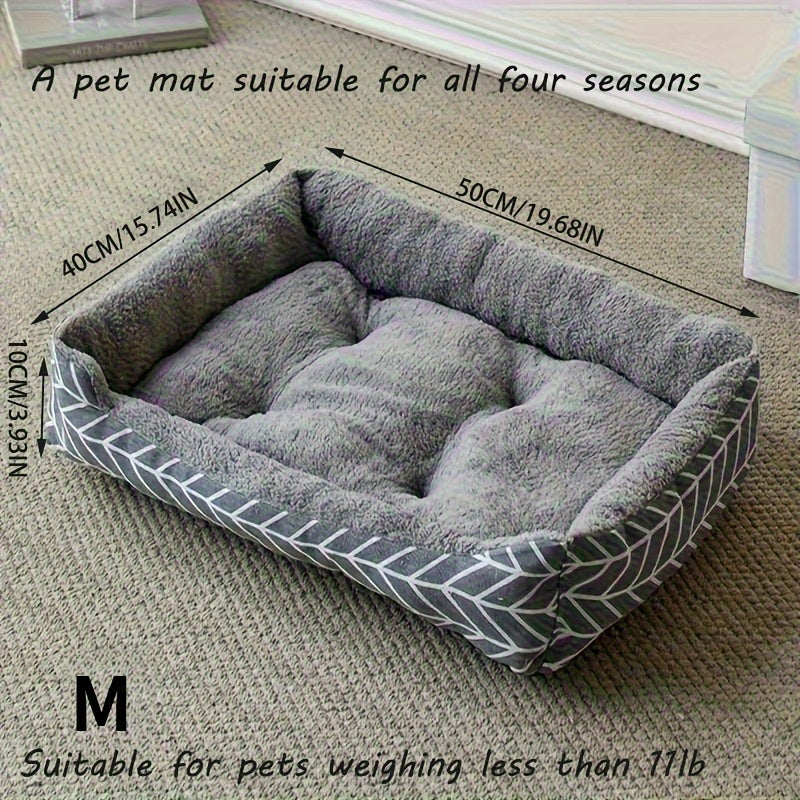 3 Sizes Available - Plush Dog Bed with Removable Washable Cover, Ergonomic Design for All-Season Comfort, Durable Polyester Indoor Pet Bed for Small to Medium Dogs & Cats, Pet Bed for Dogs, Cozy Pet Furniture, Soft Texture Cover