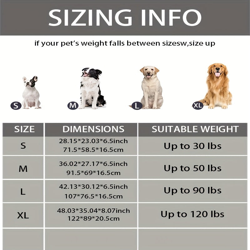 Large Dog Bed with Memory Foam, Rectangular Polyester Pet Bed for Deep Sleep, Assembled, Gray, Ideal for Small, Medium, and Large Breeds, Comfortable Dog Bed | Modern Dog Bed | Durable Dog Bed, Dog Beds