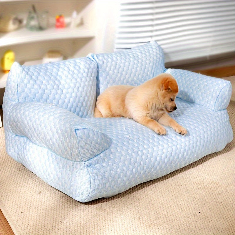 lezizi All-Season Pet Bed Sofa - Removable Washable Cover, Soft Polyester Cushion Pad, Lightweight & Portable Cat or Small Dog Bed for Indoor/Outdoor Use - Ideal for Kittens, Puppies, Cats, Small Dogs, Dog Couch Bed, Sofastyle Pet Furniture, Cooling Mesh