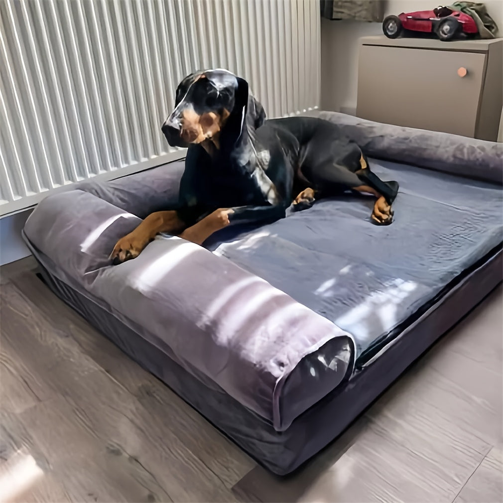 Large Sofa Dog Bed Hidden Zipper & Waterproof Lining-Ultra Plush, Orthopedic Memory Foam, Removable & Washable Cover, Anti-Slip Bottom, All-Season Comfort