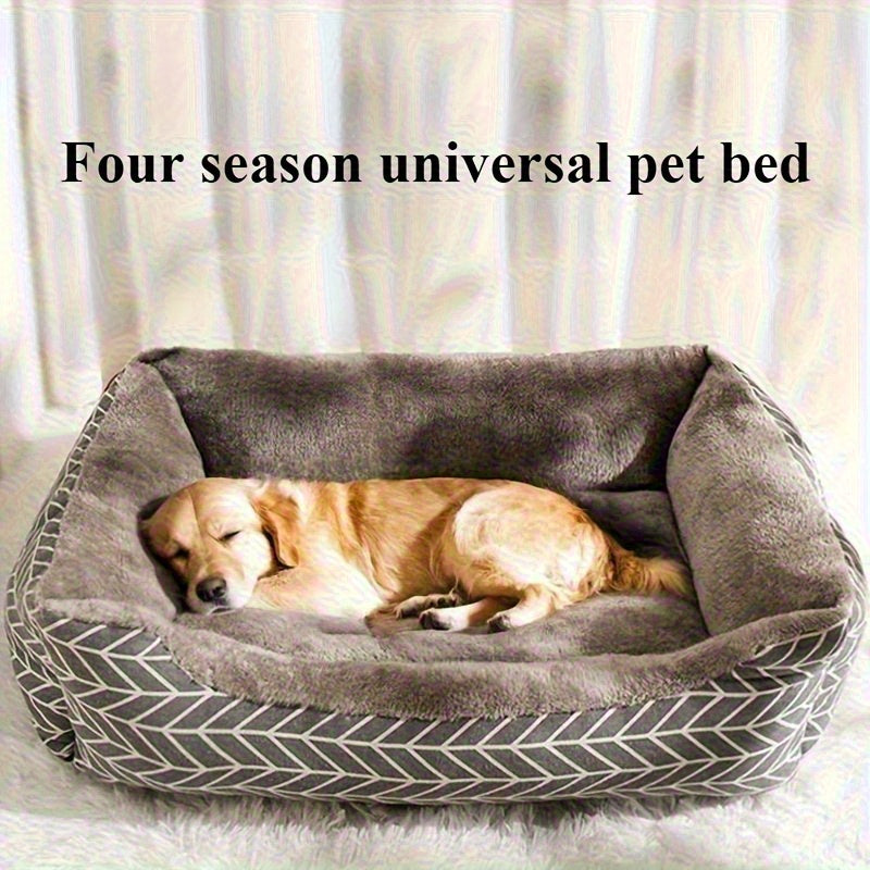 3 Sizes Available - Plush Dog Bed with Removable Washable Cover, Ergonomic Design for All-Season Comfort, Durable Polyester Indoor Pet Bed for Small to Medium Dogs & Cats, Pet Bed for Dogs, Cozy Pet Furniture, Soft Texture Cover
