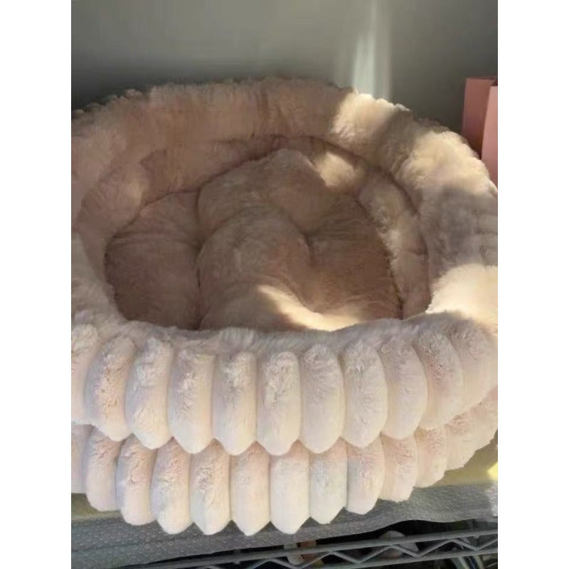 1pc Washable Donut Pet Bed for Cats & Small Dogs - Super Soft Round Litter Box with Non-Slip Bottom, Indoor Use, All-Season Comfort, Available in Multiple Sizes, Cat Litter Box, Cozy Cat Furniture, Decorative Cat Bed, Easyclean Material