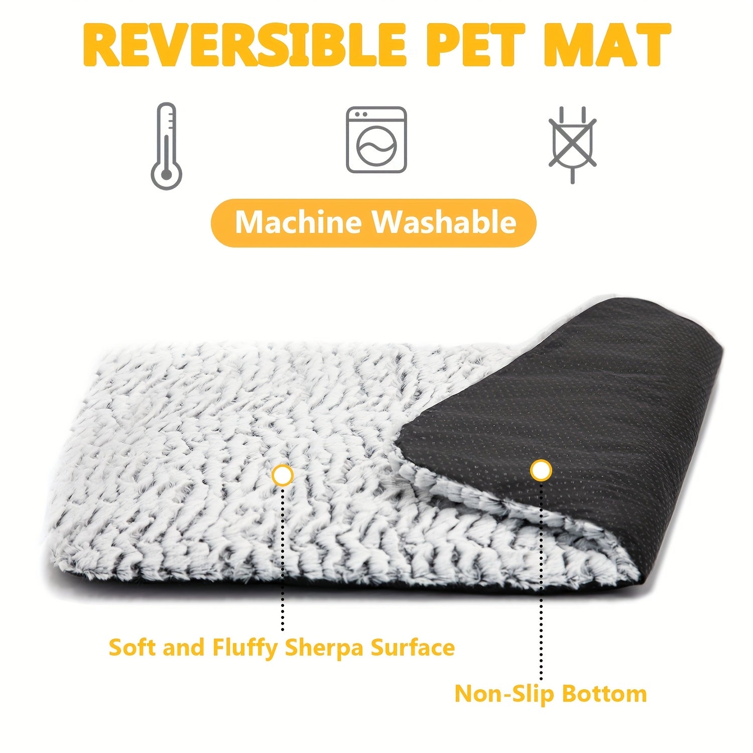 Extra Warm Dog Cat Pad, Soft Cat Bed Thermal Dog Cat Mat for Outdoor and Indoor Large Kittens Small Puppy Pets