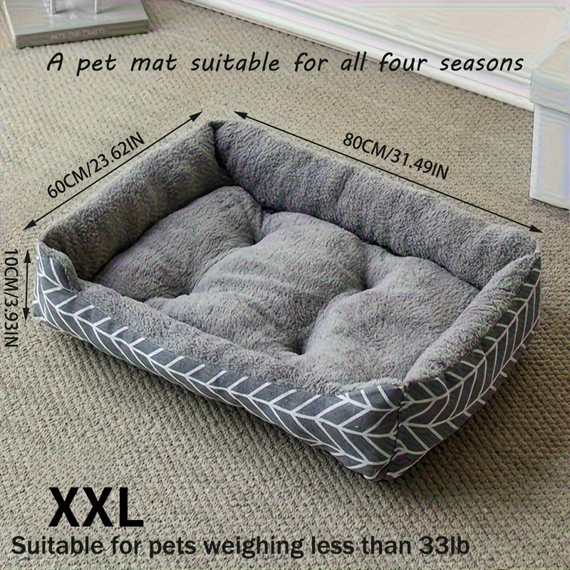 3 Sizes Available - Plush Dog Bed with Removable Washable Cover, Ergonomic Design for All-Season Comfort, Durable Polyester Indoor Pet Bed for Small to Medium Dogs & Cats, Pet Bed for Dogs, Cozy Pet Furniture, Soft Texture Cover