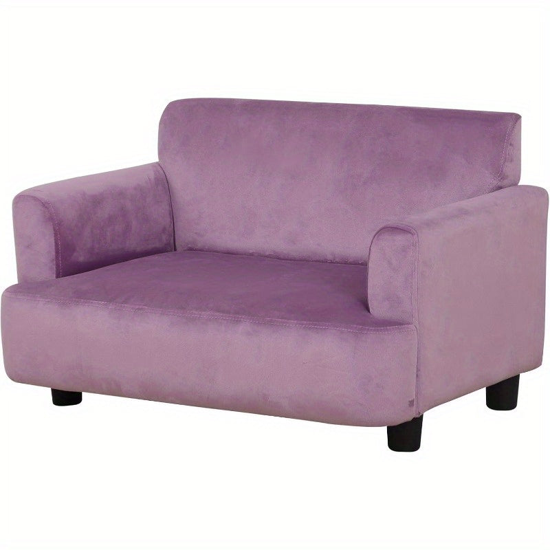 Purple Faux Fur Dog Bed & Cat Couch - Soft Velvet Fabric with Wooden Frame, Cozy Pet Sofa for Small Puppies, Plush Cushioned Design, Perfect for Indoor Relaxation, Cozy Home Decor, Plush Pet Furniture, Pet Lover Gift