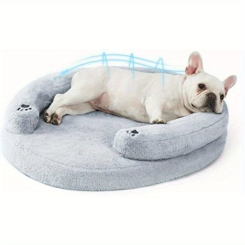 Pet Soft CuddleNest Orthopedic Dog Bed Small Medium Size Dog, High Quality Supportive Foam Cat Couch Bolster Pet Bed with Pillow, Removable Washable Cover, NonSlip Bottom, Grey