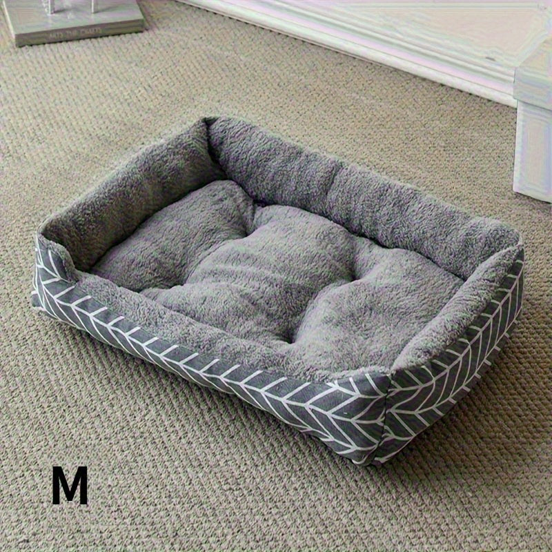 3 Sizes Available - Plush Dog Bed with Removable Washable Cover, Ergonomic Design for All-Season Comfort, Durable Polyester Indoor Pet Bed for Small to Medium Dogs & Cats, Pet Bed for Dogs, Cozy Pet Furniture, Soft Texture Cover