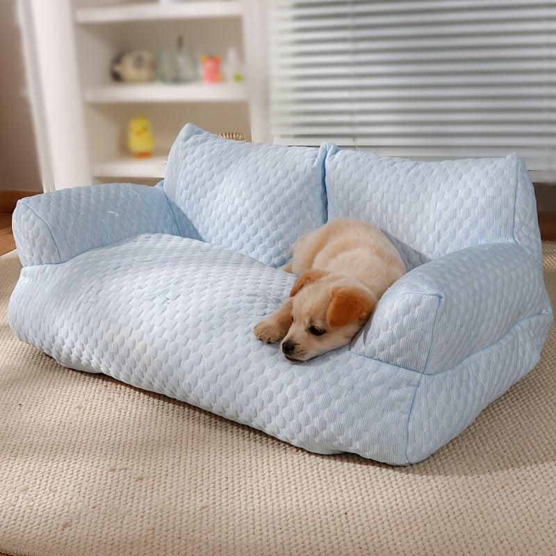 lezizi All-Season Pet Bed Sofa - Removable Washable Cover, Soft Polyester Cushion Pad, Lightweight & Portable Cat or Small Dog Bed for Indoor/Outdoor Use - Ideal for Kittens, Puppies, Cats, Small Dogs, Dog Couch Bed, Sofastyle Pet Furniture, Cooling Mesh