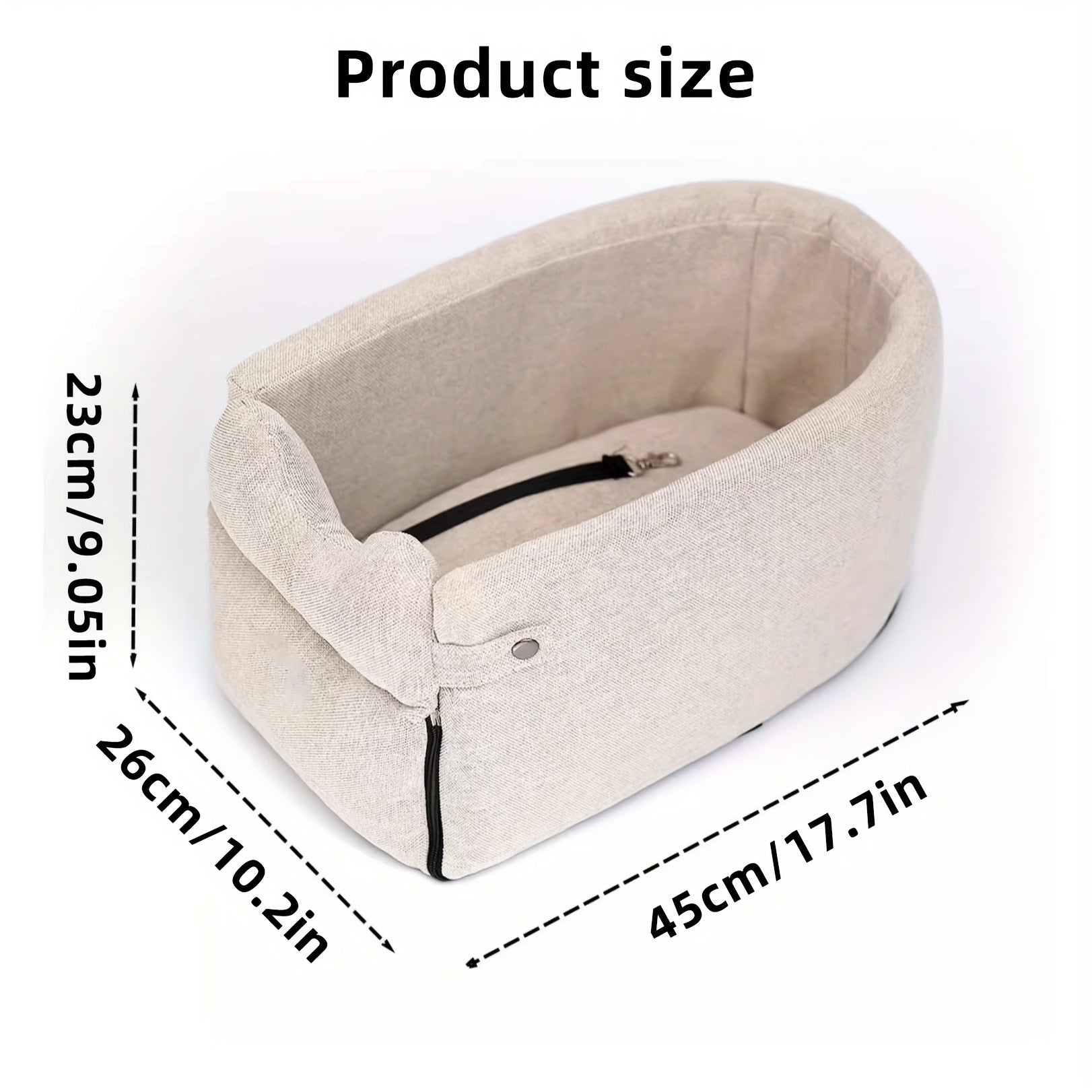 1pc Cozy Polyester Dog Bed with Removable Cover - Soft, Warm, and Secure Pet Car Seat for Small to Medium Breeds, Ideal for Traveling, Travel Comfort|Plush Interior|Secure Closure, Dog Bed for Car